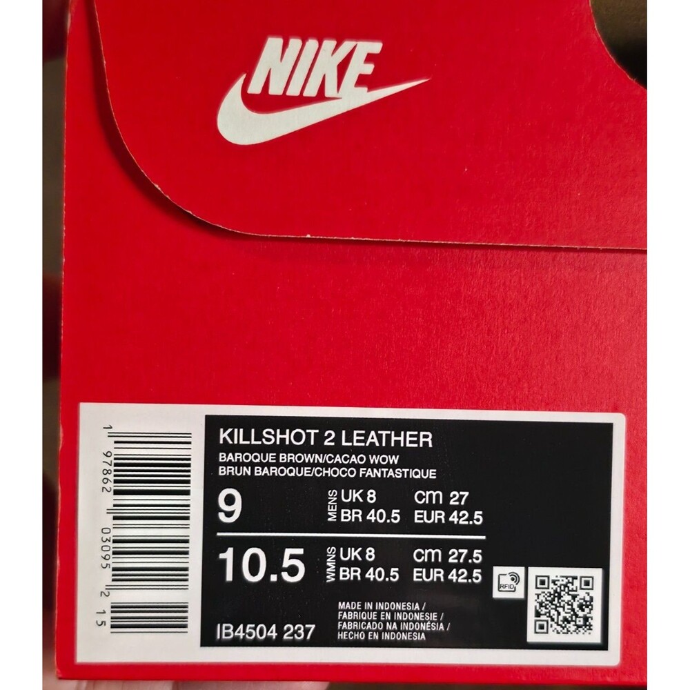 Nike Killshot 2 Leather Brown Men’s Size 9 Women’s 10.5 New in Box - Picture 6 of 6